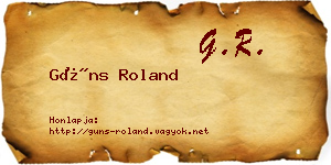 Güns Roland névjegykártya